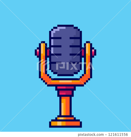 Pixel art Microphone game asset design 121611556