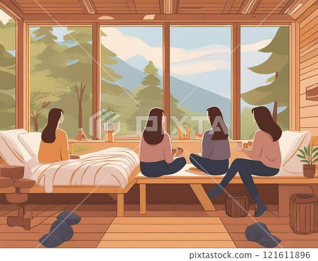 An eco-friendly hostel with a warm wooden feel 121611896