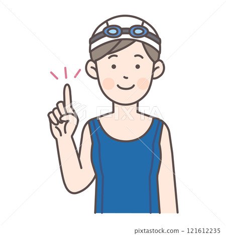 泳客指向的上半身插圖 泳客指向的上半身插圖 121612235