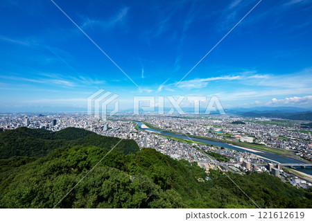 Gifu Prefecture / Summer city view from the observation deck next to Gifu Castle Gifu Prefecture / Summer city view from the observation deck next to Gifu Castle 121612619