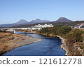 Mount Yufu, Mount Tsurumi, and Mount Takasaki photographed from Myogasaki Bridge in Oita City on New Year's Day 2025 121612778