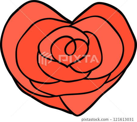 Retro Roses in Heart Shape decorative doodle 121613031