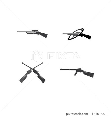 Sniper hunting rifle icons Sniper hunting rifle icons 121613800