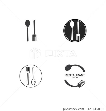 Abstract logo of a cafe or restaurant. Abstract logo of a cafe or restaurant. 121615019