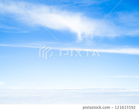 Sky Cloud Background Window Plane Aerial View Air White blue Cloudy High Clear Sunny Landscape Space Beautiful Cumulus Light sun Day Fluffy Scene Landscape Wind Bright Nature Spring Summer Heaven 121615592