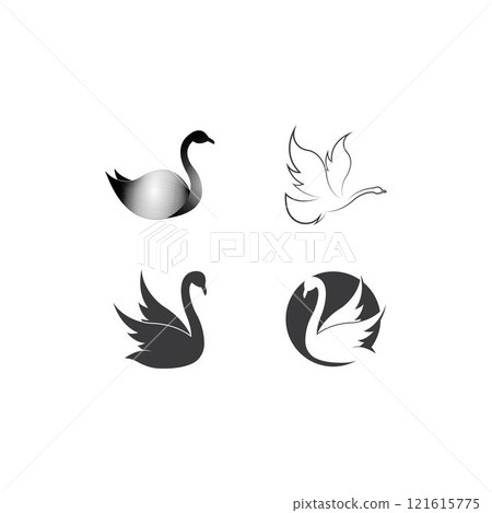 Swan logo Template vector Swan logo Template vector 121615775