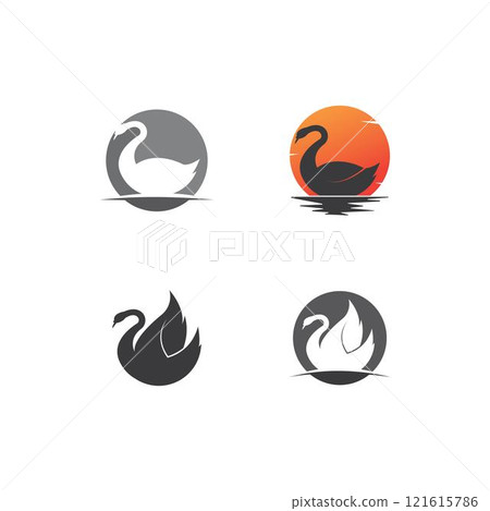 Swan logo Template vector Swan logo Template vector 121615786