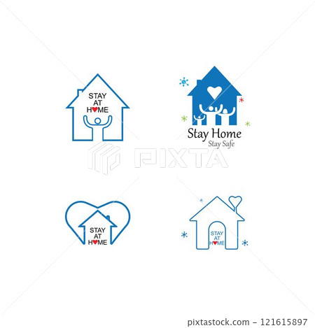Stay home logo vector 121615897