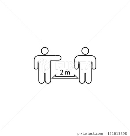 social distance icon vector social distance icon vector 121615898