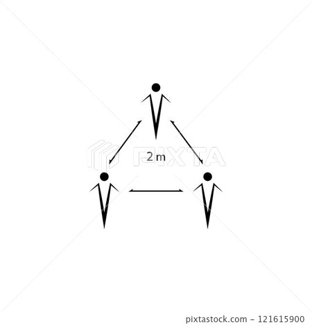 social distance icon vector 121615900