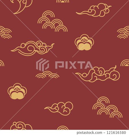 Decorative Clouds Seamless Minimal Pattern 121616380