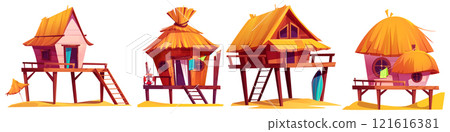 Tropical beach hut collection Tropical beach hut collection 121616381