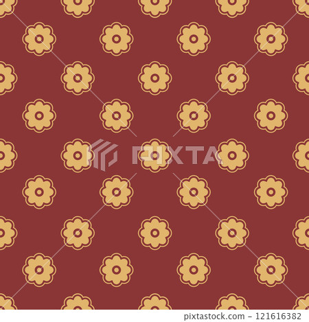Golden Floral Blossom Seamless Pattern 121616382