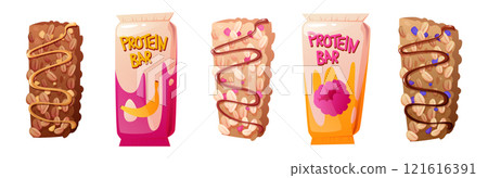 Protein bars set isolated on white background 121616391