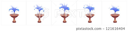 Cartoon water fountain animation sequence Cartoon water fountain animation sequence 121616404