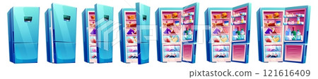 Fridge opening animation sequence 121616409