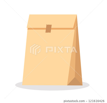 Brown paper bag. food package. vector illustration Brown paper bag. food package. vector illustration 121616426
