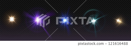 Bright glints set on transparent background 121616488