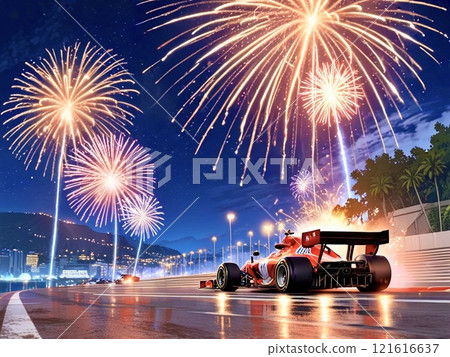 F1 cars and fireworks in Monaco - 4 121616637