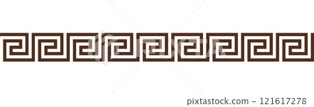 Greek key seamless border pattern collection 121617278