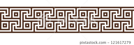 Greek key seamless border pattern collection 121617279