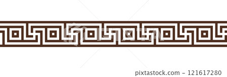 Greek key seamless border pattern collection 121617280