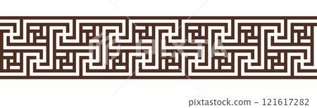 Greek key seamless border pattern collection 121617282