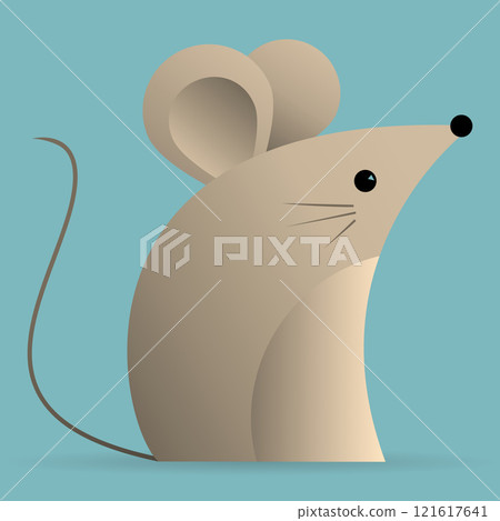 Cute Mouse with Light Cyan Background. Cute Mouse with Light Cyan Background. 121617641