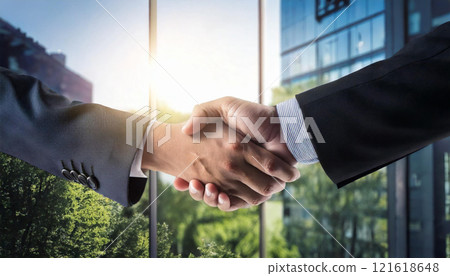 Businessmen shaking hands (AI generated image) Businessmen shaking hands (AI generated image) 121618648