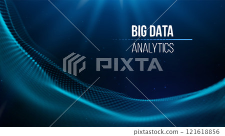 Big data analytics concept with futuristic blue waves. Personal data processing. Big data analytics concept with futuristic blue waves. Personal data processing. 121618856