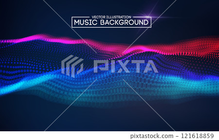 Digital music background vector with colorful sound wave. Music waves abstract background. Digital music background vector with colorful sound wave. Music waves abstract background. 121618859