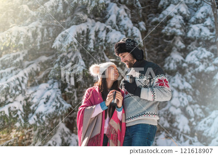 Smiling couple looking at each other 121618907