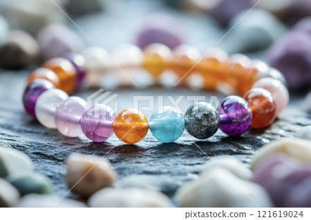 七彩天然石手鍊AI影像 七彩天然石手鍊AI影像 121619024