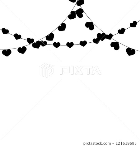 Valentine day banner with black heart pennants decoration 121619693