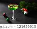 Xmas Green Punch. Christmas traditional drink. Close up. 121620913