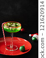 Xmas Green Punch. Christmas traditional drink. Close up. 121620914