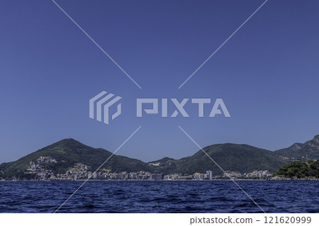 Montenegro, Budva, View of the coast from the sea. 121620999