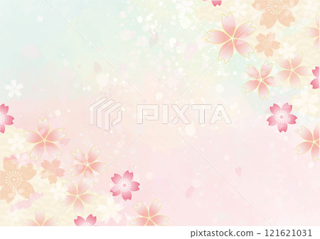 Cute background material of cherry blossoms 121621031