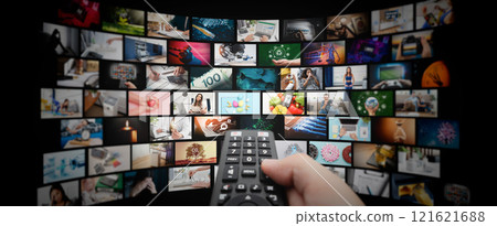 Media concept video wall with small screens 121621688