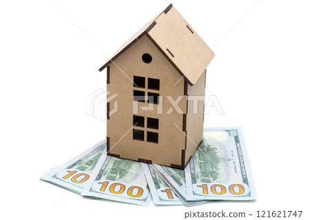 house with dollars isolated 121621747