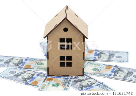 house with dollars isolated 121621748