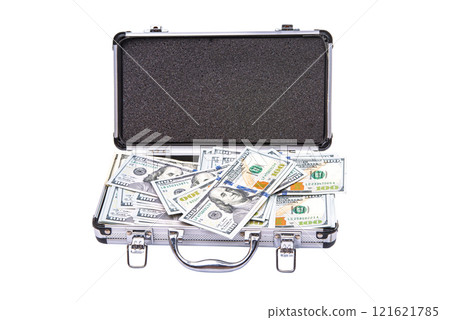 suitcase with dollars isolated suitcase with dollars isolated 121621785