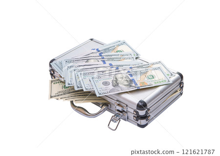 suitcase with dollars isolated suitcase with dollars isolated 121621787