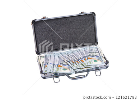 suitcase with dollars isolated suitcase with dollars isolated 121621788