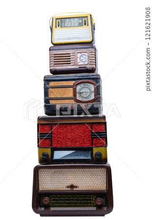 retro radio isolated 121621908