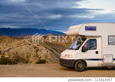 Caravan in Tabernas desert, Spain Caravan in Tabernas desert, Spain 121622057
