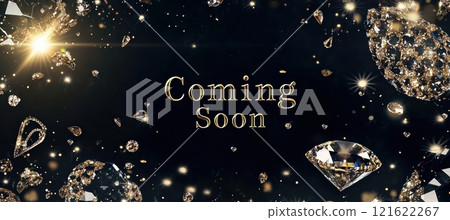 Luxurious Jewelry Launch Coming Soon Banner with Sparkling Diamonds and Golden Accents Luxurious Jewelry Launch Coming Soon Banner with Sparkling Diamonds and Golden Accents 121622267