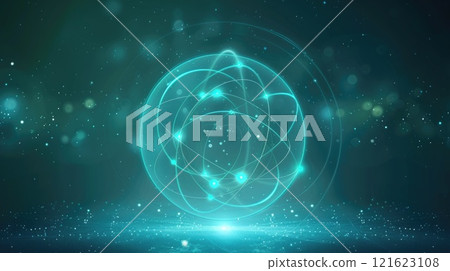 A blue sphere with a lot of dots on it 121623108