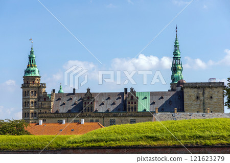 Beautiful Kronborg castle Elsinore city in Denmark Beautiful Kronborg castle Elsinore city in Denmark 121623279