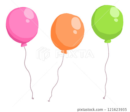 Hand-drawn three-color balloon illustration Hand-drawn three-color balloon illustration 121623935